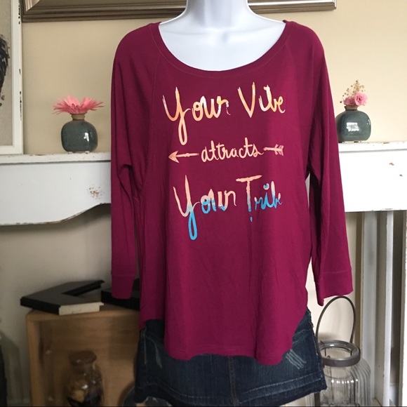 Belle Du Jour Tops - 3/$25 YOUR VIBE ATTRACTS YOUR TRIBE 3/4 Sleeve Top